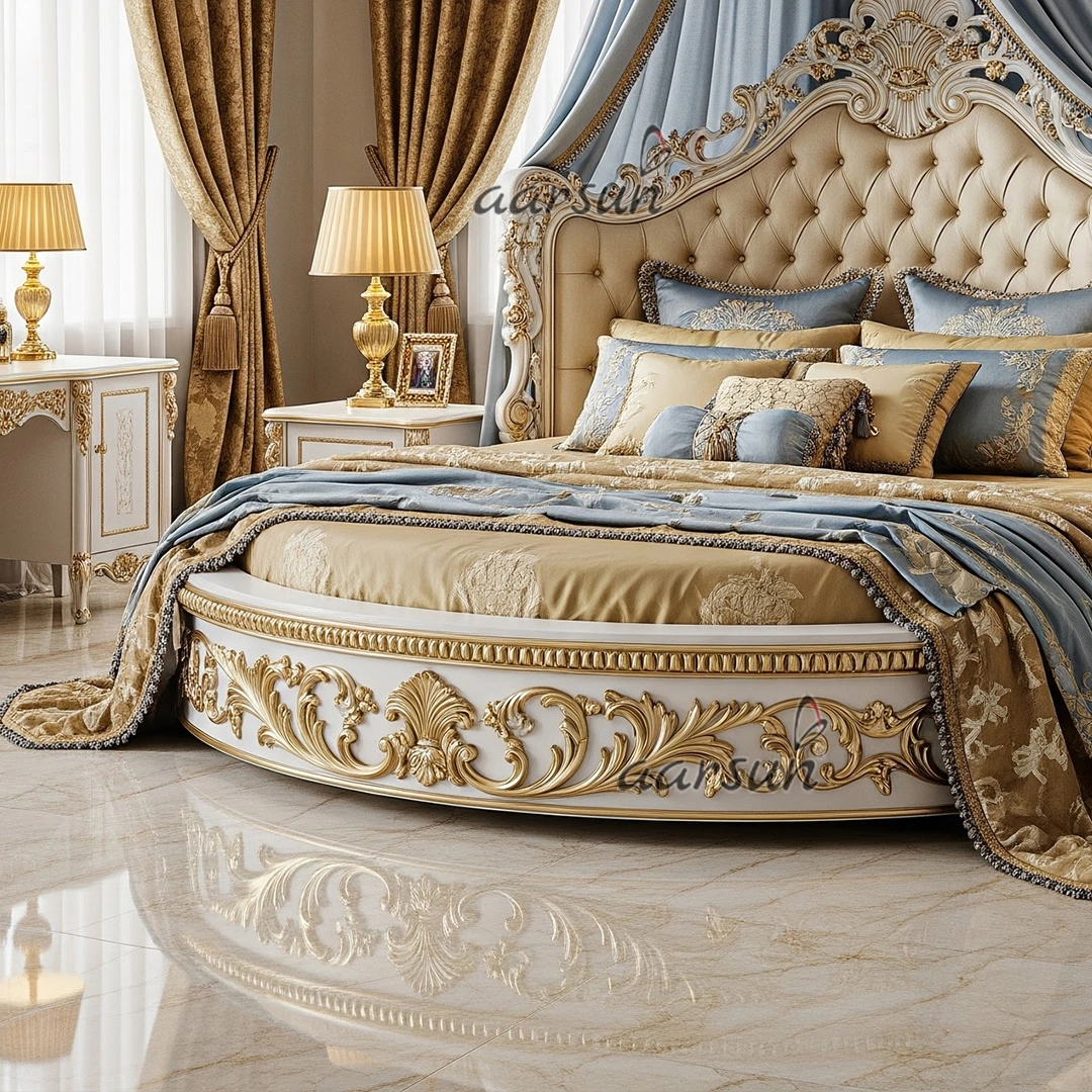 Majestic Round Comfort Premium Carved Round Bed view 4