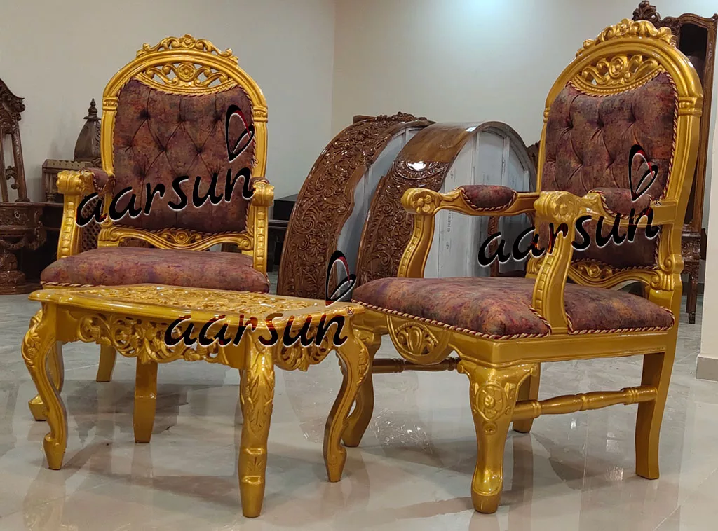 Metallic Gold Bed -Luxury Bedroom Furniture view 5