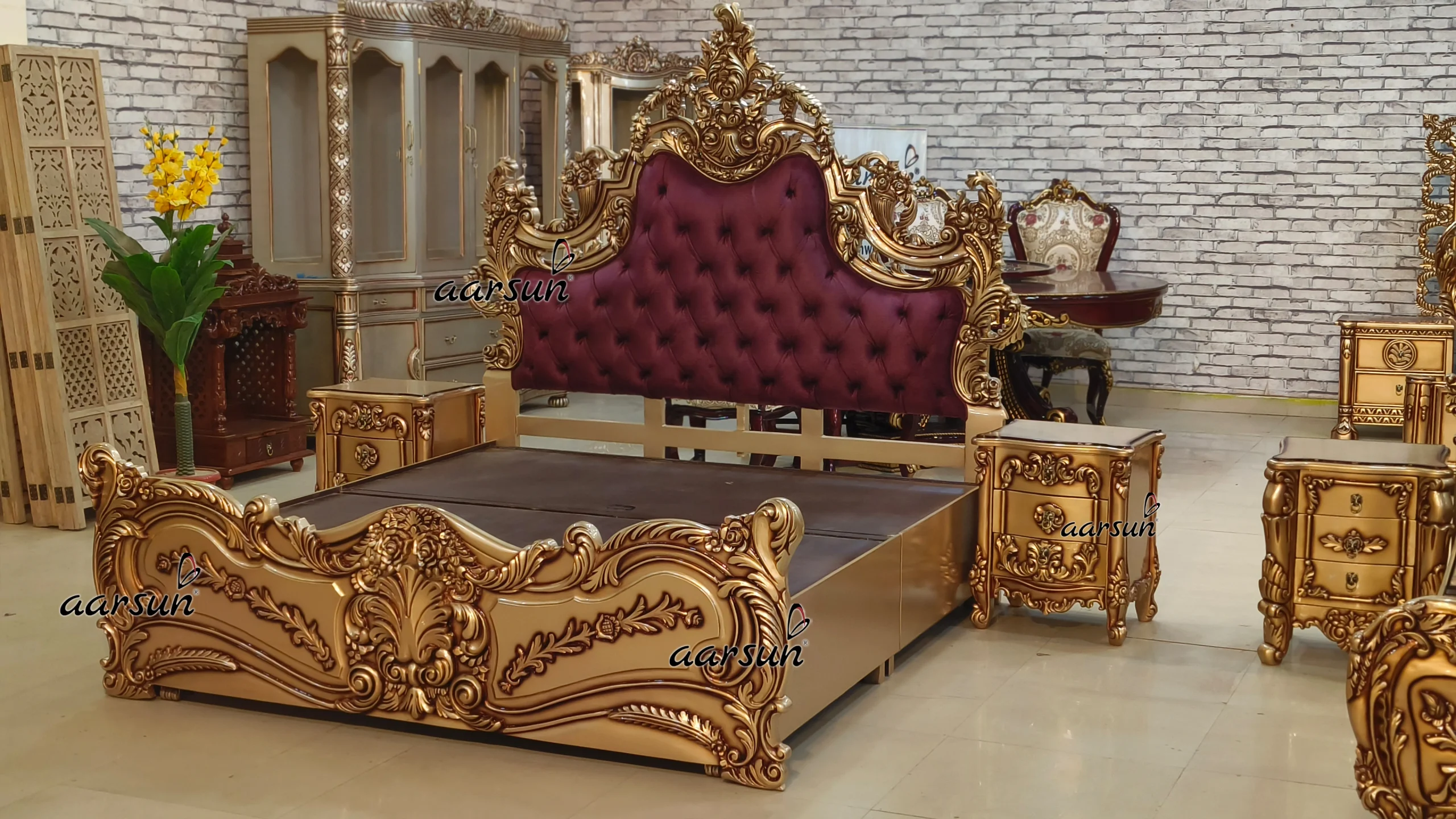 Modern Style bed design with 2 different storage view 4