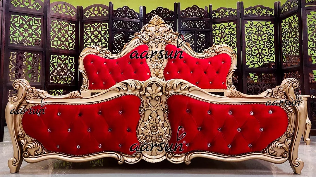 Royal King Size bed design Luxury Style view 4