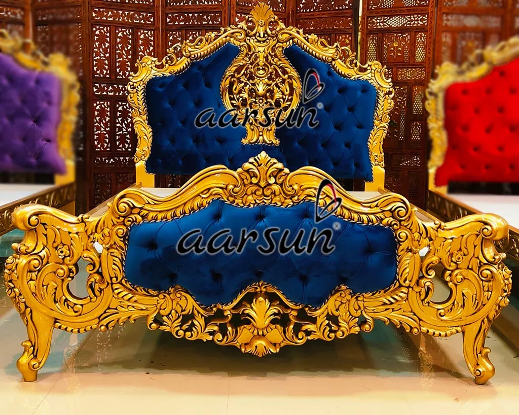 Royal Queen Bed in 3 Fabrics view 3