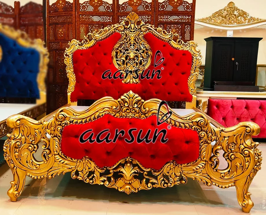 Royal Queen Bed in 3 Fabrics view 4