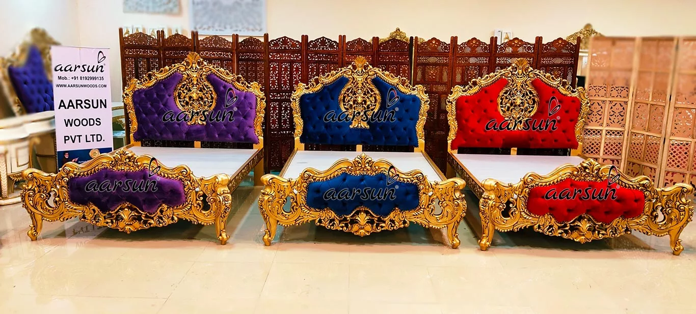 Royal Queen Bed in 3 Fabrics view 8