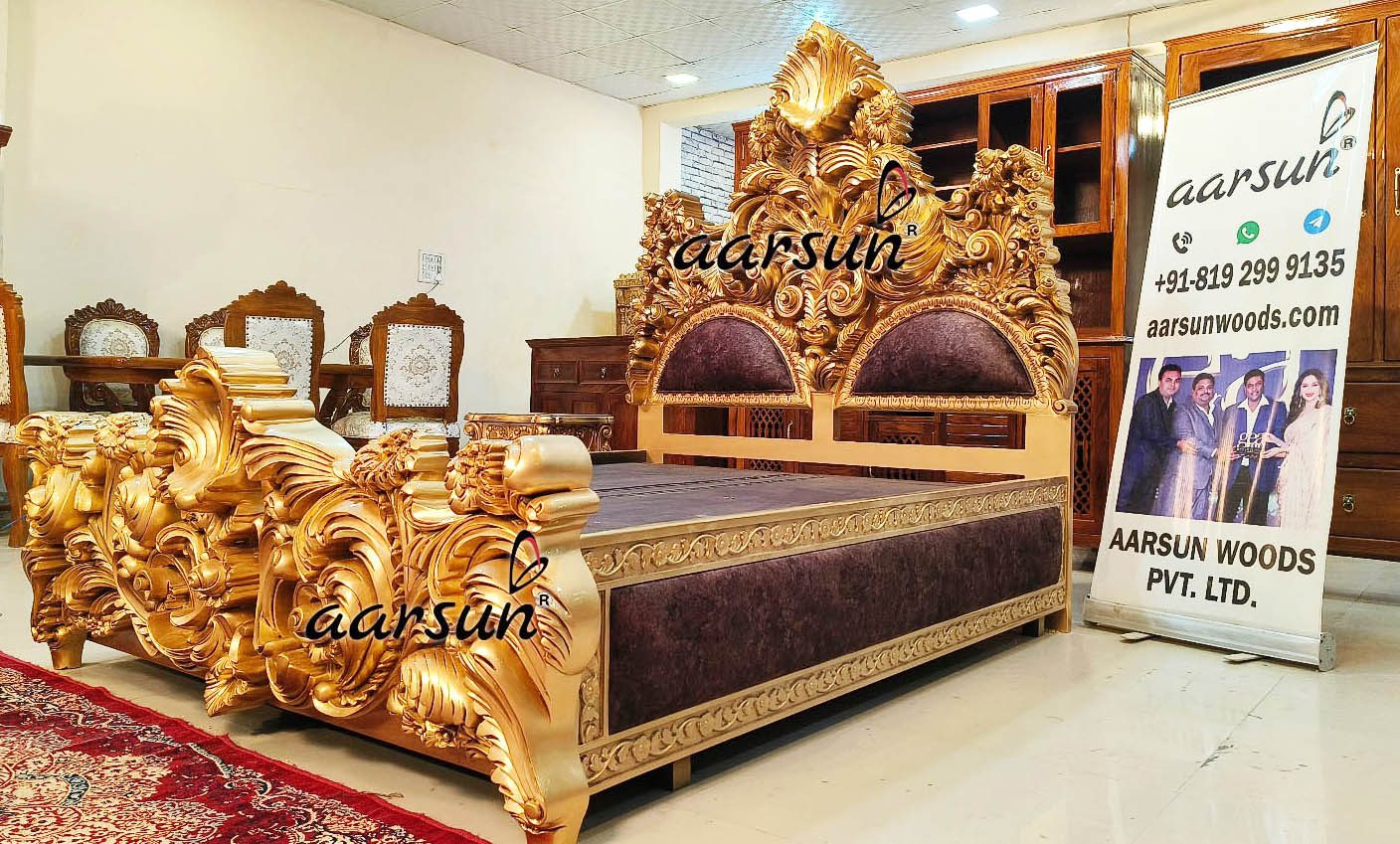 Royal Queen-Size Wooden Bed view 3