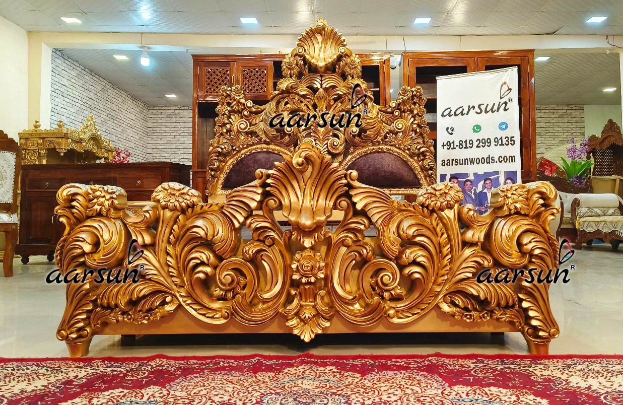 Royal Queen-Size Wooden Bed view 4