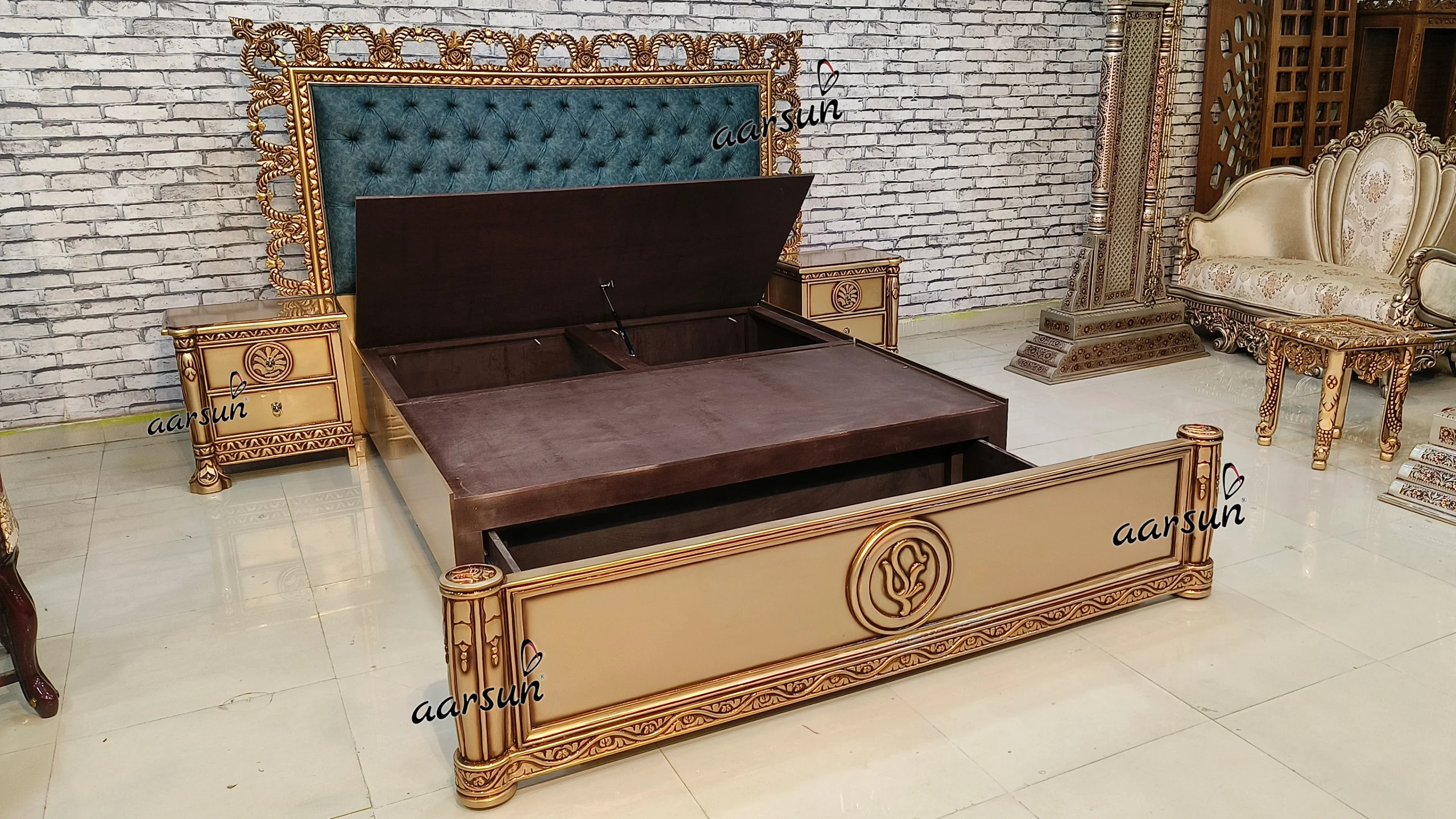 Unique bed design with 2 different storage view 4
