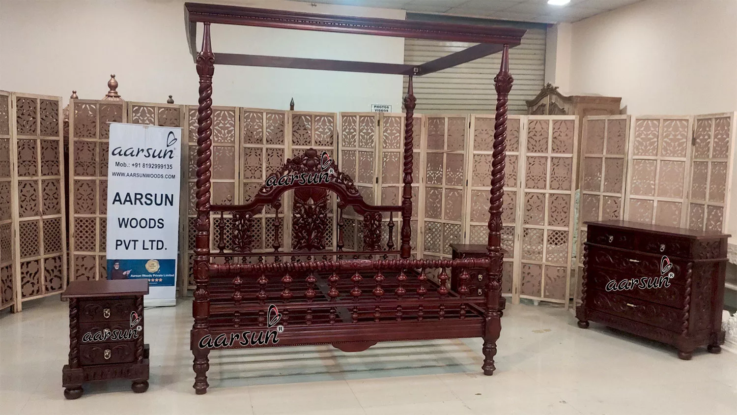 Victorian Carved Canopy Bed Poster view 6