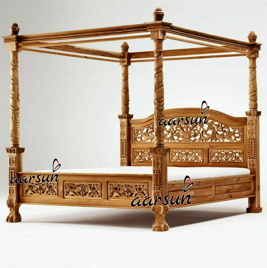 Wooden Four Post Canopy Bed