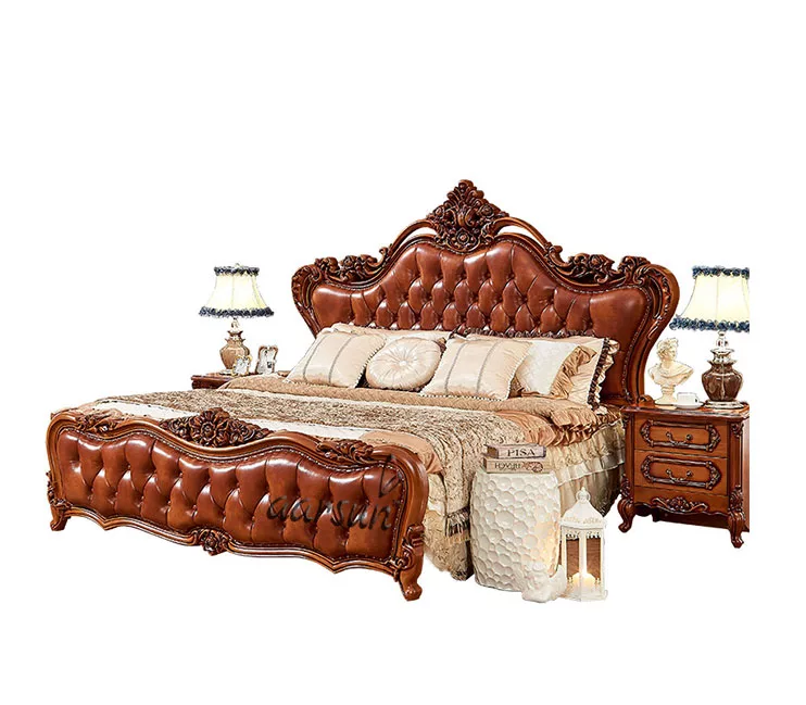 Wooden Handcrafted Bed with Traditional Design