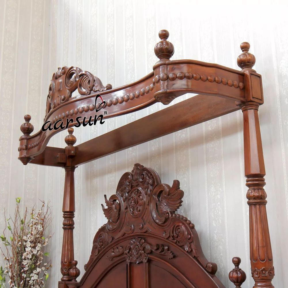 Wooden Poster Bed in Teak Wood view 3