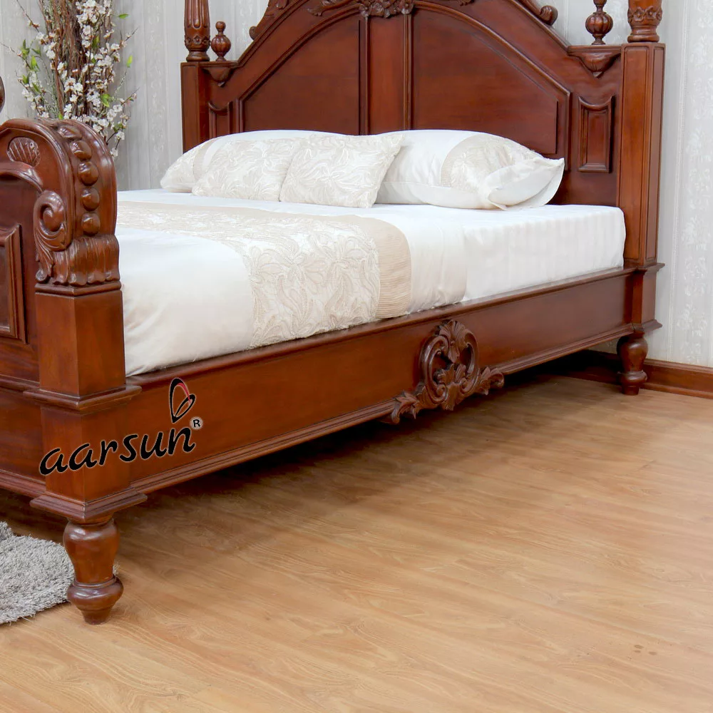 Wooden Poster Bed in Teak Wood view 5